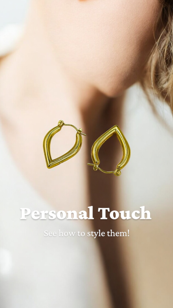 Anti-Tarnish Gold Pointed Teardrop Hoop Earrings – Sleek & Stylish