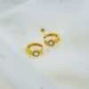 Gold Plated Mini Bali Style Hoop Earrings with CZ Center – Anti-Tarnish