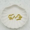 Gold Heart Hoop Earrings with Bee Charm – Stainless Steel