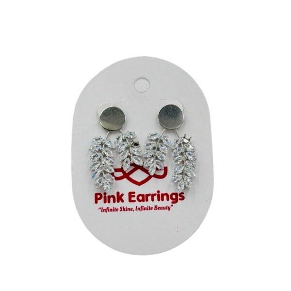 Crystal Leaf Dangle Earrings – Sparkling Stainless Steel Elegance