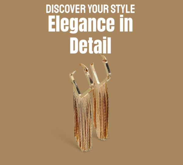 Rose Gold Luxe Square Tassel Earrings – Long Chain Dangler