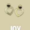 Textured Gold Heart Drop Earrings – Statement Design