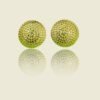 Textured Dome Stud Earrings – Stainless Steel, Anti-Tarnish Gold Finish