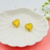 Sun-Kissed Heart Crystal Earrings – 14K Gold-Tone Finish (Premium Statement)
