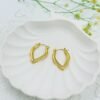 Anti-Tarnish Gold Pointed Teardrop Hoop Earrings – Sleek & Stylish