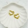 Textured Gold Heart Hoop Earrings – Stainless Steel