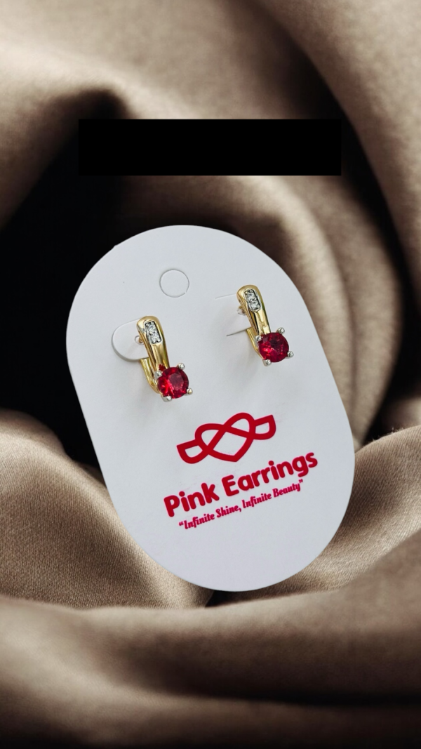 Classic Ruby Red Crystal Hoop Earrings – Elegant Everyday Bali Jewelry
