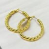 Twisted Texture Gold Hoop Earrings – Anti-Tarnish Stainless Steel