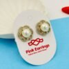 Vintage Grace Pearl Studs – Ornate Crystal Swirl Frame with Pearl Center