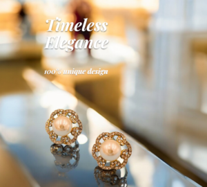 Vintage Grace Pearl Studs – Ornate Crystal Swirl Frame with Pearl Center
