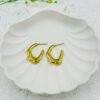 Anti-Tarnish Wavy Gold Stainless Steel Hoop Earrings – Modern Minimal