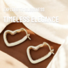 White Enamel Heart Hoop Earrings | Stainless Steel | Anti-Tarnish | Modern Statement Jewelry