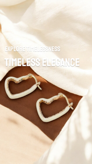 White Enamel Heart Hoop Earrings | Stainless Steel | Anti-Tarnish | Modern Statement Jewelry