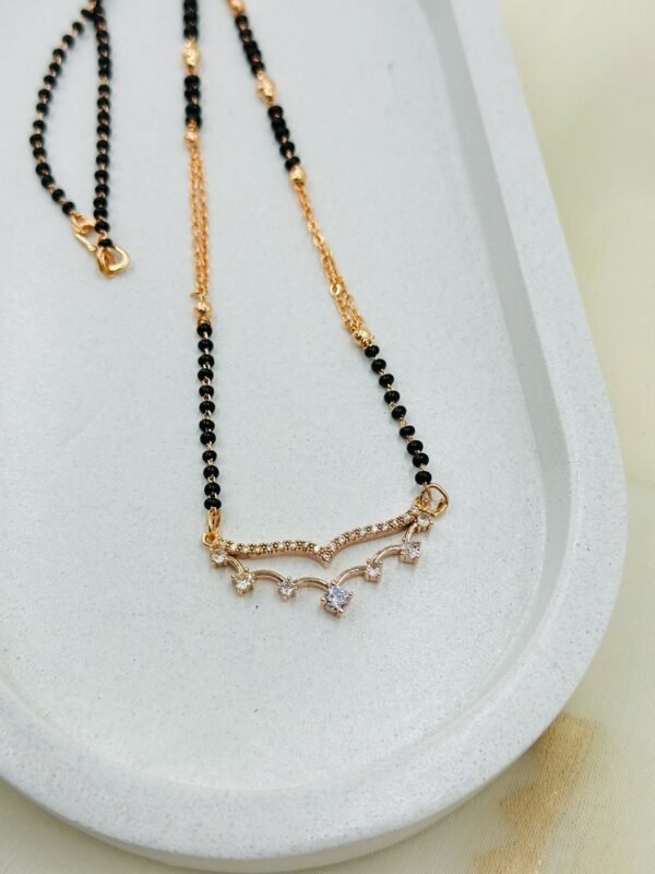 Elegant Curved CZ Mangalsutra