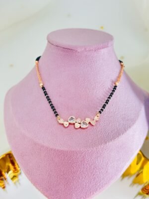 Heart Motif CZ Mangalsutra (Tarnish-Free)