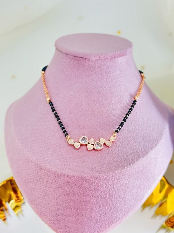 Heart Motif CZ Mangalsutra (Tarnish-Free)