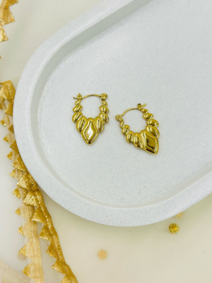Premium Golden Heart Hoop Earrings