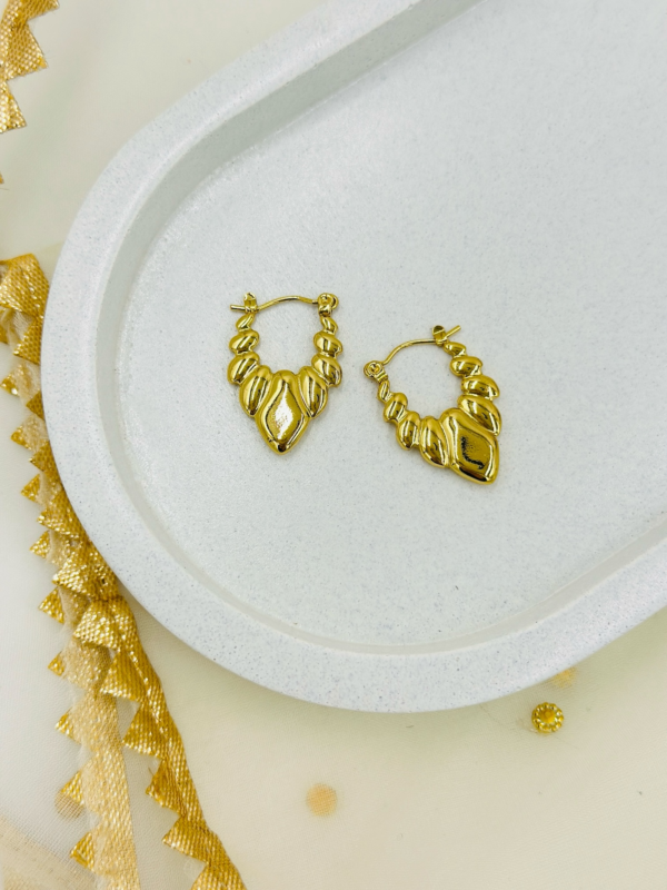 Premium Golden Heart Hoop Earrings
