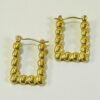 Beaded Square Golden Hoop Earrings