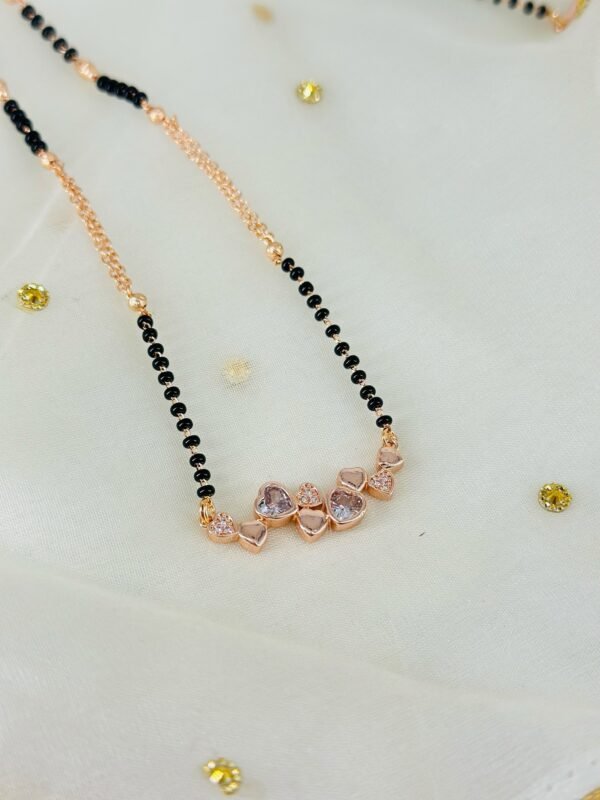 Heart Motif CZ Mangalsutra (Tarnish-Free)