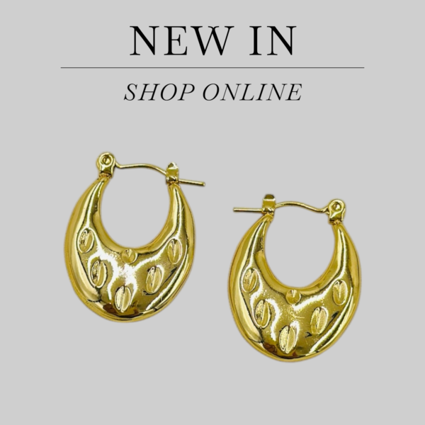 Embossed Golden Hoop Earrings