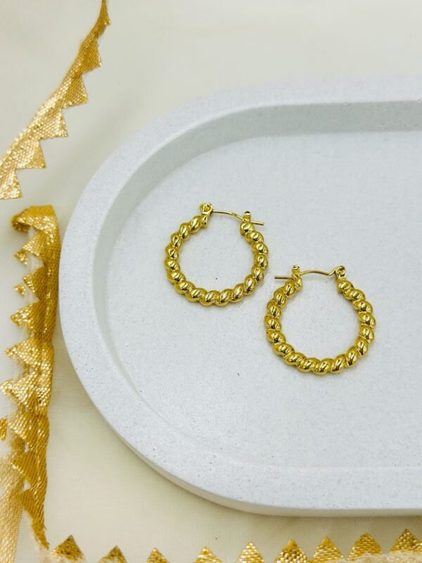 Textured Golden Hoop Earrings