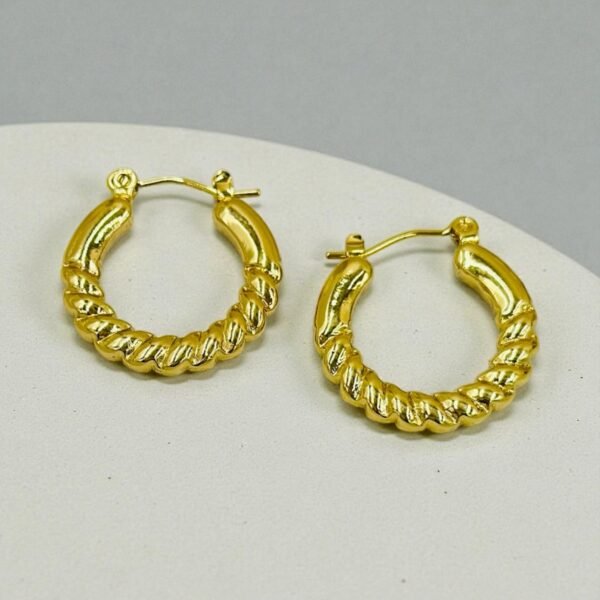 Twisted Rope Golden Hoop Earrings